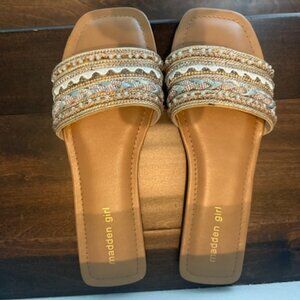 Madden Girl Embellished Slide Sandals